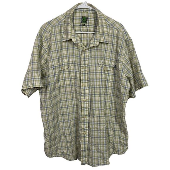 Timberland Green Plaid Short Sleeve Button Up Shirt - Picture 1 of 3
